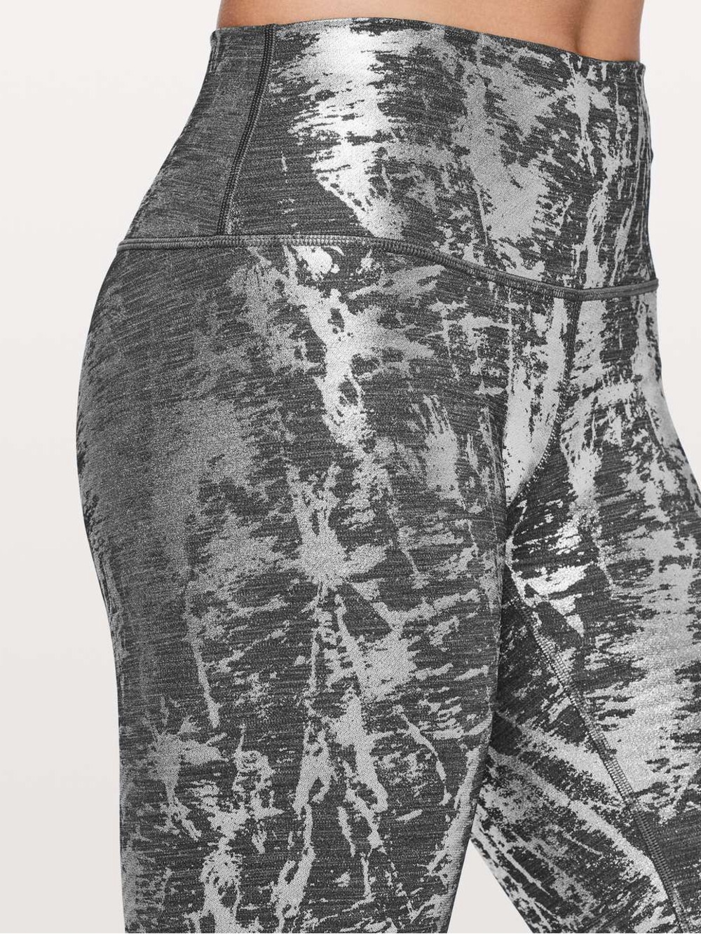 LULULEMON Wunder Under Brindle black silver 28" leggings 6